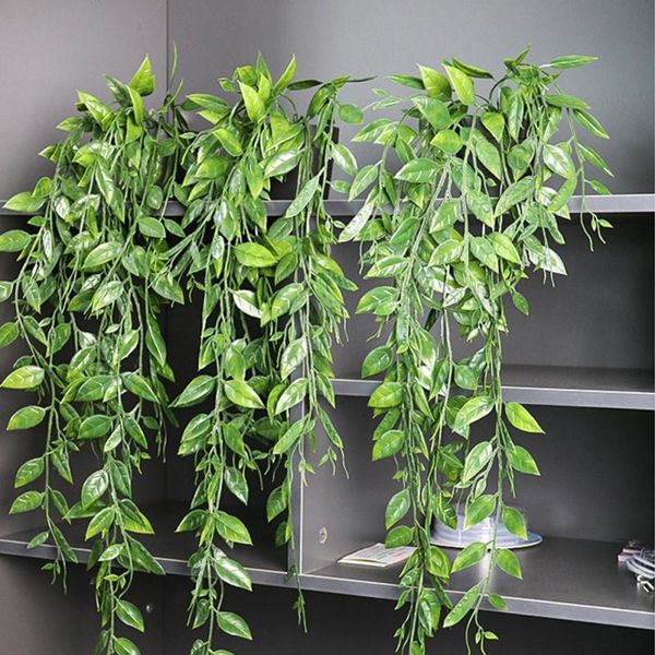 Flores decorativas grinaldas de simulação planta planta artificial rattan decoração caseira parede pendurada escalada verde para decorda de festa no jardim de casamentos