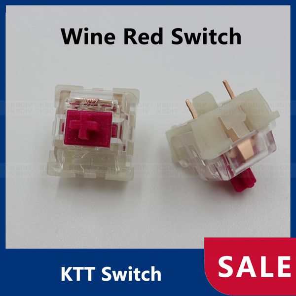 KTT Switch Wine Red Switches leves táteis 3pins linear smd cereja diy compatível com teclado mecânico MX MX Switchs