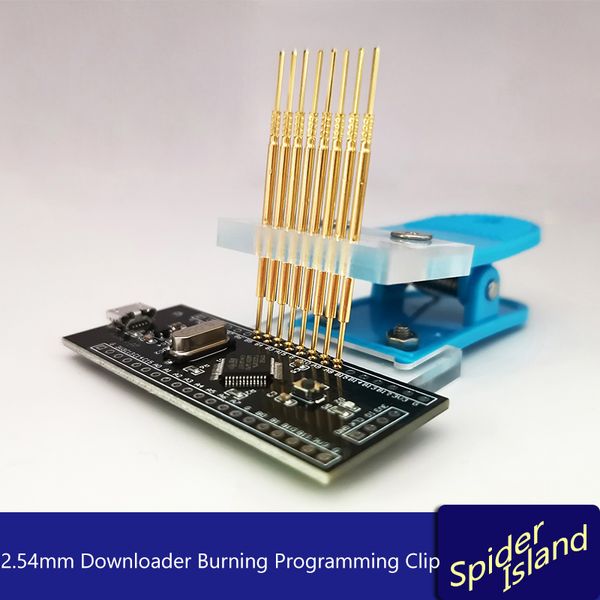 Clip per sonda di masterizzazione debug STM32 da 2 pin - 8 pin da 2,54 mm Download test da 2,54 mm PCB ITC Downloader Programmazione Clip di test strumento Jtag STC