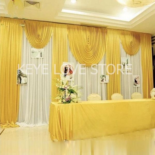 Decoração de festa 10x20ft design Arriaval White Casamento Casado Romantic Swag Drapes para cortina de 3mx6m