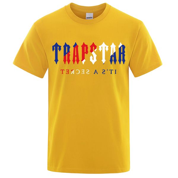 Camisetas masculinas Camiseta de manga curta de algodão para homens Moda American 3D Print Bandle Tee Top Trepstar Summer T-shirt Men Roupas 230313