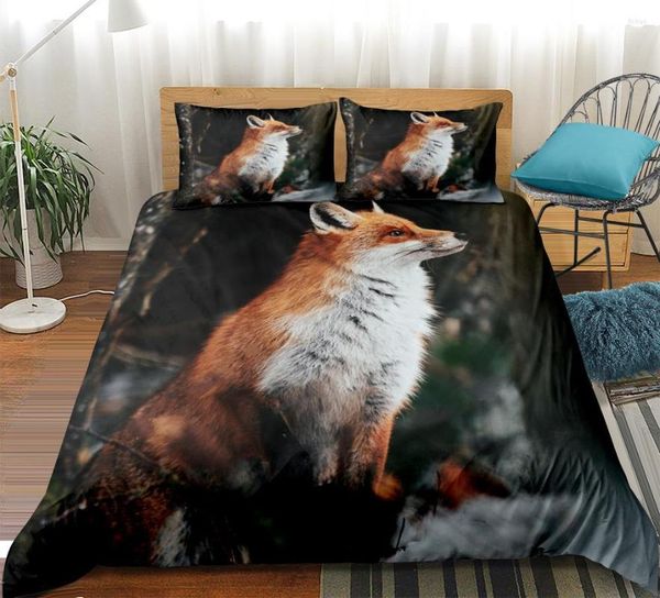 Наборы постельных принадлежностей Установите 3D-печать одеяла по одежде диких животных Дома