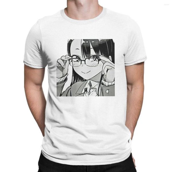 Herren-T-Shirts Don't Toy With Me Nagatoro Glasses Smile Shirt für Männer Manga-T-Shirts Kurzarm-T-Shirts mit Rundhalsausschnitt Baumwolle Sommerkleidung