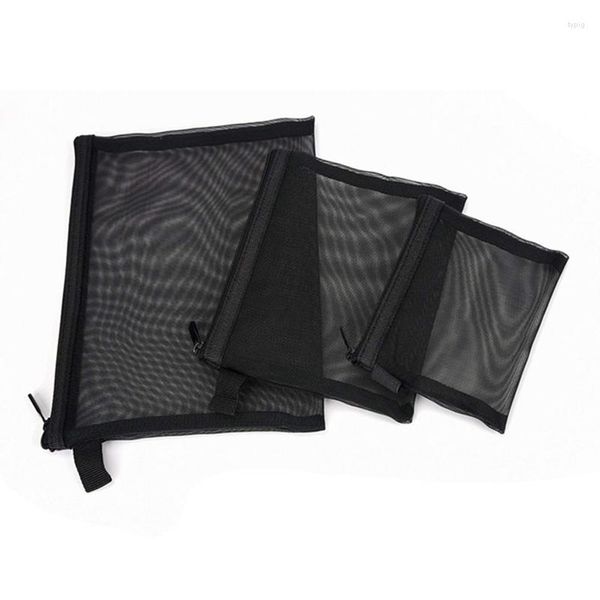 Bolsas de cosméticos KF-Zipper Mesh Pack de 3 (S/M/L) Acessórios de Maquiagem de Beleza Organizador Kit de higieness Kit Set Storage Pouch