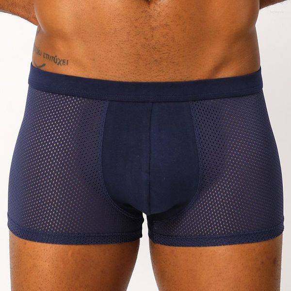 Mutande Maglia Boxer Uomo Intimo Traspirante Foro Cuecas Masculina Uomo Boxer Boxer Homme Cotone Cueca