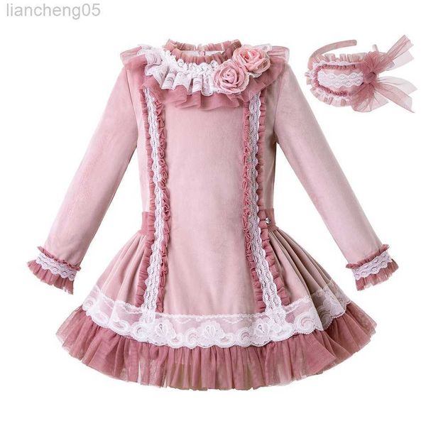 Vestidos de menina 2022 Novo vestido de festa de aniversário da noite de casamento rosa para mãe para mãe, menina, correspondência, vêm filhos infantis w0314