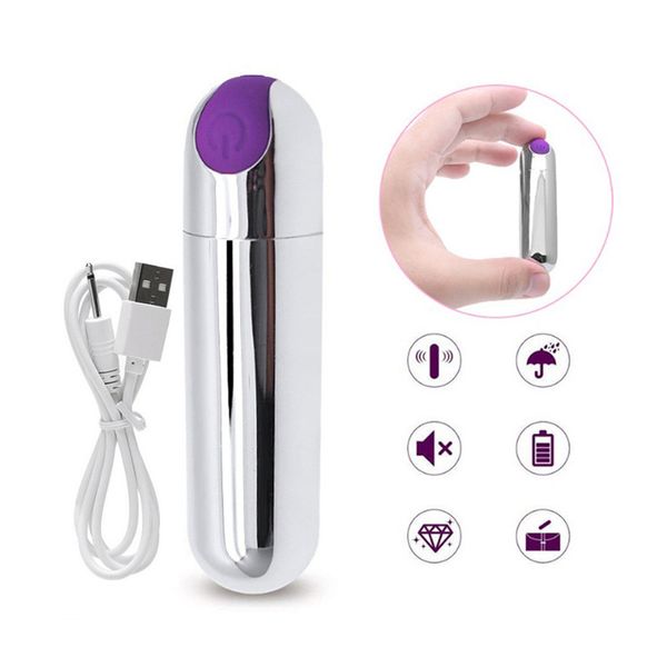 Massaggiatori giocattolo del sesso Mini proiettili vibratore USB ricaricabile massaggiatore clitorideo vaginale vibratori G-spot impermeabili a 10 velocità giocattoli sessuali per donne coppia