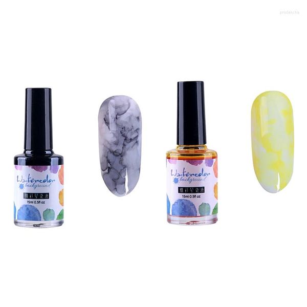 Nagellack 2 Stück 15 ml Tinte Gel Aquarell Farbverlauf Muster Kunst Maniküre Dekor Marmorierte japanische Wasserfärbelösung