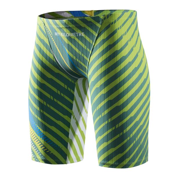 Costumi da bagno da uomo MY KILOMETER Jammers Costumi da bagno Uomo Athletic Endurance Training Costumi da bagno Uomo Solid Printed Swim Jammers For Men Taglie S-4XL L230314