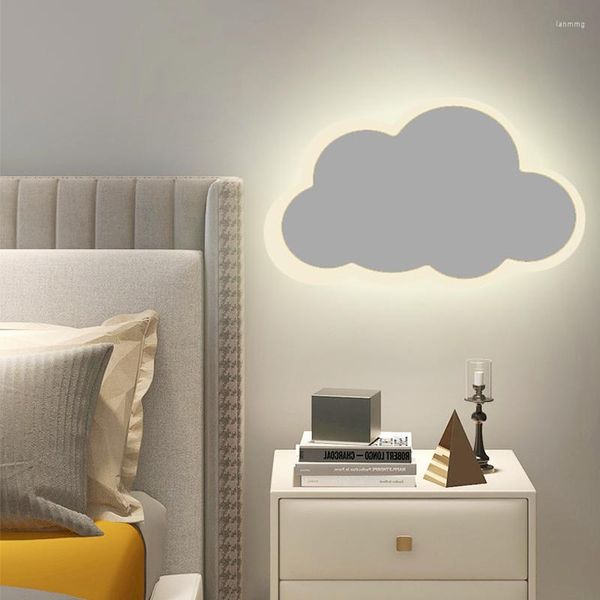 Duvar lambası homhi Led Cloud Girl Çocuk Sconce Odası Dekor Modern Yaşam Çocuk Yatak Odası Dekoracion Işık HWL-206 KC