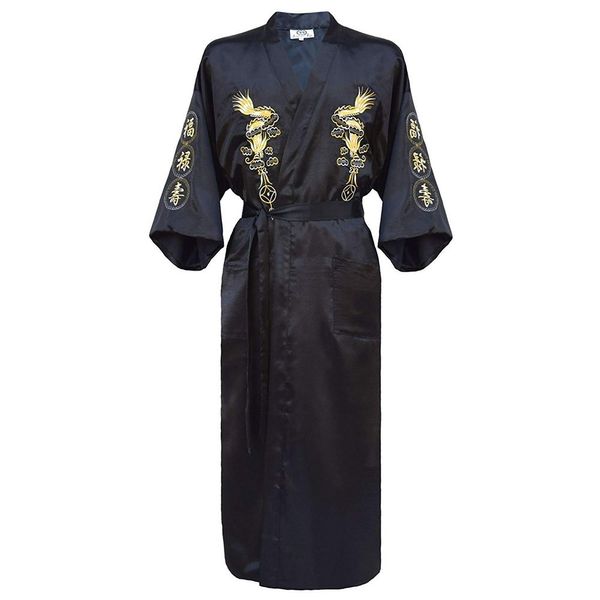 Abiti da uomo Kimono Aokrobe Abito abiti da casa Plus Times 3xl Cinese ricami Dragon Abetto tradizionale Male Sleep abbigliamento da notte sciolto 230313