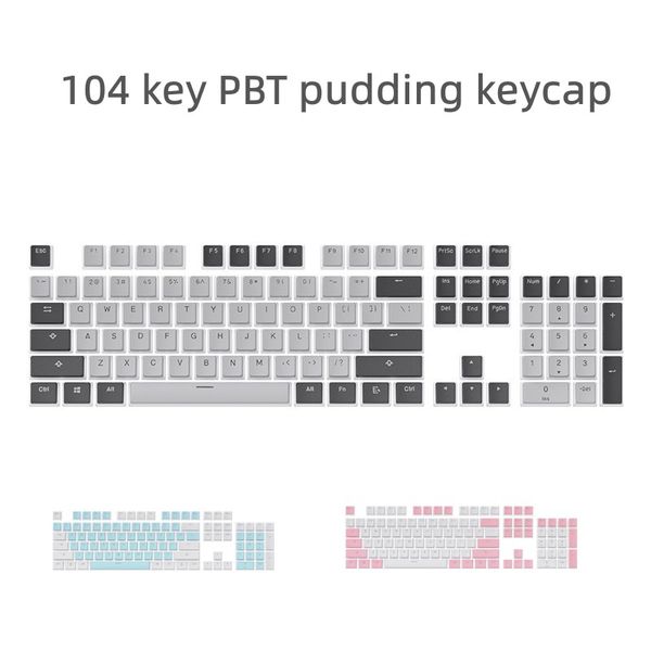 Nuovo 104 tasti Double Shot PBT OEM Pudding Keycap Profilo Retroilluminato Gamer Keycaps Nero per Cherry Mx Switch Kit tastiera meccanica