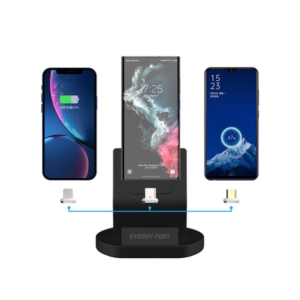Dock per caricabatterie magnetico Staiton per Samsung Galaxy S22 Ultra S21 S20 Z Flip Stand Supporto wireless per telefono cellulare con ricarica super veloce