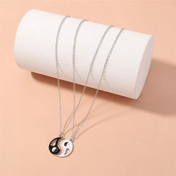 Anhänger Halsketten Tai Chi Yin Und Yang Klatsch Paar Halskette Einfache All-Match Schlüsselbein Kette Persönlichkeit Charme Schmuck Valentinstag