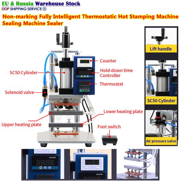 Macchina transfer per pressa di calore per stampa a caldo Sigillante per dispositivo di marcatura con sigillatura termostatica intelligente antitraccia per sacchetto di pellicola di plastica