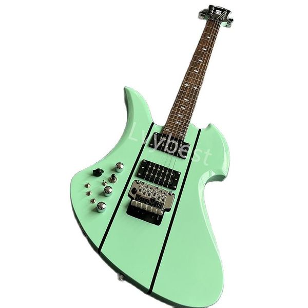 Neue grüne BC Rich Linkshänder-E-Gitarre mit Double Shake Tremolo-Brücke