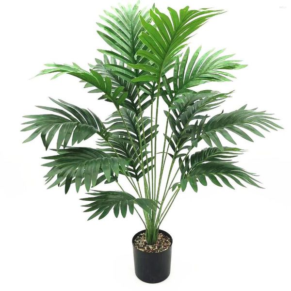 Flores decorativas 83cm-18 Plantas tropicais de toque artificial simulação ramificações de palmeiras do chão ao teto dos ornamentos de casamento de jardim doméstico