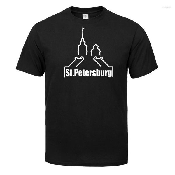 Erkek Tişörtleri Smotra Ru St Petersburg Harajuku Komik Siyah Pamuk Tişörtleri Erkek Yaz Streewear Man Hub Giysileri