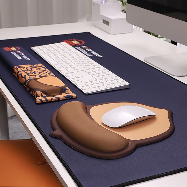 Kreative Tastatur Pad Handgelenk Rest Unterstützung Cartoon Mousepad Schreibtisch Matte Maus Teppich Büro Tisch Memory Foam Ergonomisches Zubehör