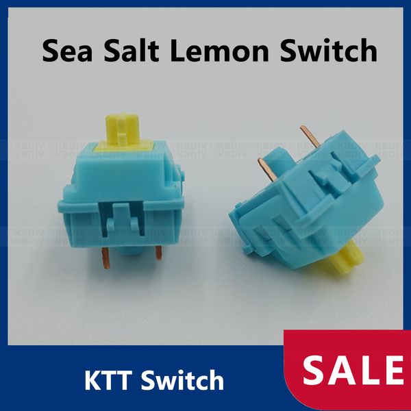 KTT Switch Sea Salt Limão Teclado mecânico Teclado 3pin linear SMD MX Switchs Blue Light Tate