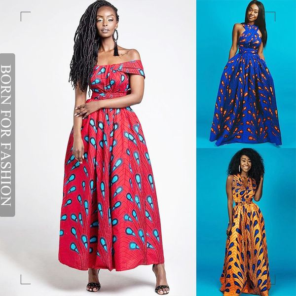 Lässige Kleider für Damen, digitaler Druck, DIY-Träger, mehrfaches Tragen, afrikanisches Kleid, ethnischer Stil, sexy Party, schick, geteilt, lang, 230313