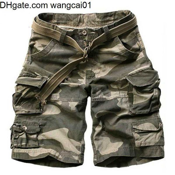Wangcai01 shorts masculinos 2020 Exército de verão Camuflagem militar shorts Homens com cintos de joelho caso-ngth cargo massudas Bermudas HOMBRE 0314H23