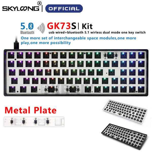 GK73 GK73S KIT Mechanische Tastatur Benutzerdefinierte DIY RGB MX Kailh Box Schalter Hot Swapping Mit Treiber Software Programm Makro