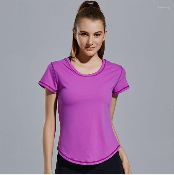 Camicie attive sport top fitness women maglietta maglietta mesh patchwork yoga stent running works tops jersey femminile t-shirt per