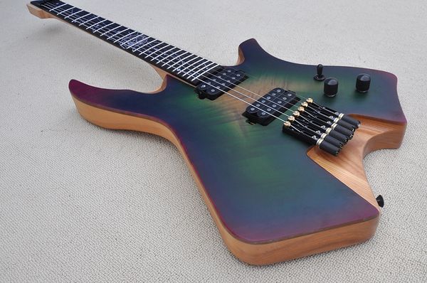 Chitarra elettrica senza testa di fabbrica con tastiera in ebano hardware nero La parte superiore speciale può essere personalizzata