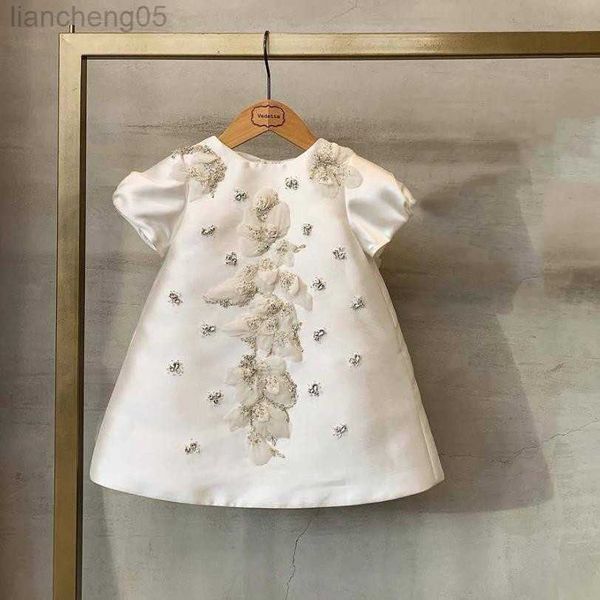 Mädchenkleider Blumenmädchen Weißes Kleid Kinder Geburtstag Taufe Kleider Für Kinder Elegante Spitze Bogen Kleider Mädchen Boutique Party Tragen Kleid A1133 W0314