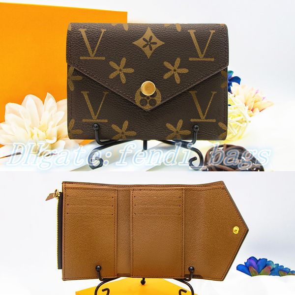 Flor marrom rosalie victorine carteira feminina de luxo bolsa de moedas chave M41938 porta-cartões chaveiro homem de couro carteiras de designer bolsas bolsas em relevo porta-chaves porta-cartões