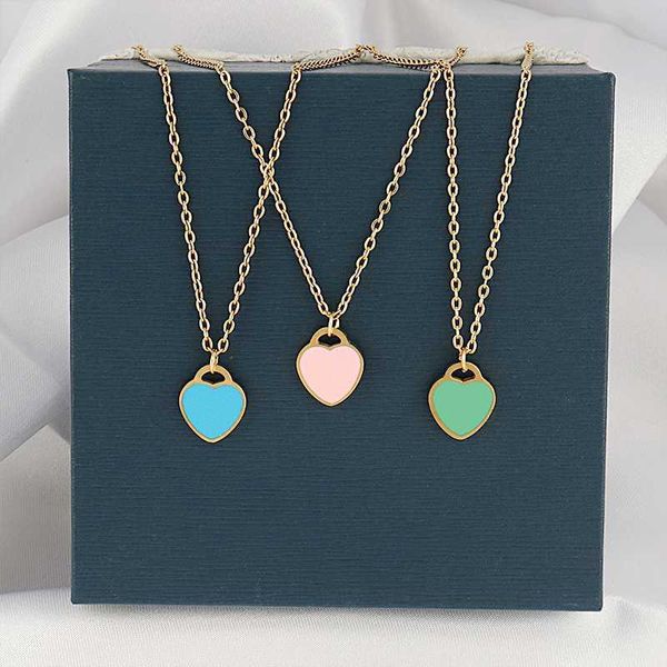 Collane a pendente Color Color Heart Necklace Collana in acciaio inossidabile per donne GEOMETRIC Flower Star Moon Necklace Neccuty Catena Gioielli Z0314