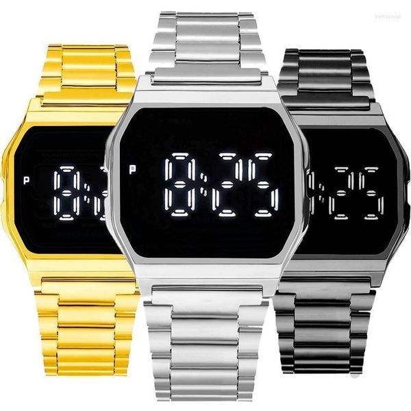 Нарученные часы Led Touch Watch Женщины мужчины Электронный цифровой спорт Montre Femme relogio armer alamywristwatches bert22