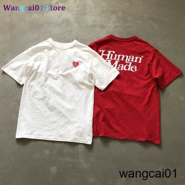 wangcai01 Maglietta fai-da-te Dropshipping Maglietta Human Made x Girls Don't Cry Slogan T-Shirt Uomo Donna Cotone O-Collo Short seve Top Oversize Tee 0315H23