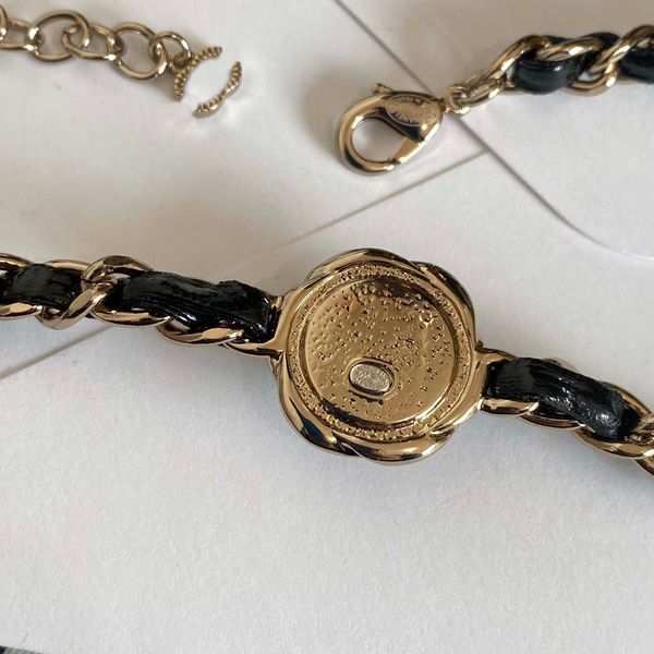 Designer-Halsketten, Gold-Halskette, Leder-Halskette, versilberte Kupfer-Buchstaben-Anhänger-Halsketten für Damen-Schmuck