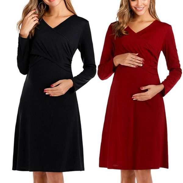 Платья для беременных грудью платья беременная женская удобная повседневная беременная юбка для ухода за беременностью
