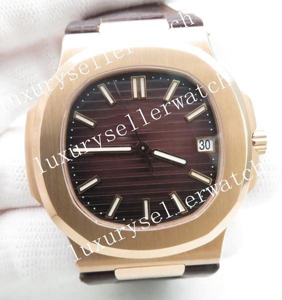 Super Divery Wristwatches GR Factory V3 Best Edition 40mm 9015 Calibre de Movimento Automático 324 18K Gold Rose Plated Brown Strap Deplantive Buckle Watch