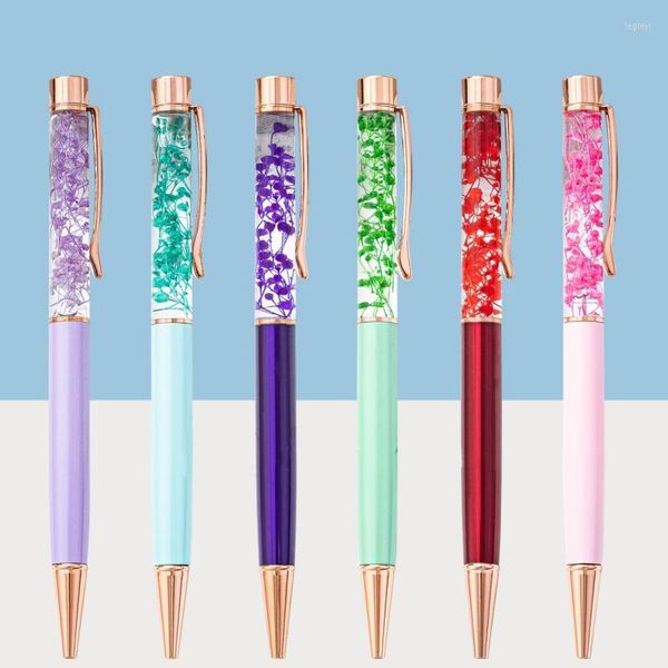 5pc Eternal Life Flower Metal Panpoint Pens Office Подарки на день рождения