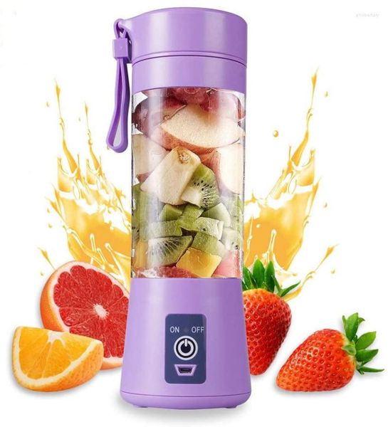 Spremiagrumi 380ML Mini frullatore Spremiagrumi USB Miscelatore per tazze Estrattore di succo fresco a 6 lame Spremiagrumi per frutta e verdura Batteria da 3,7 V Portatile