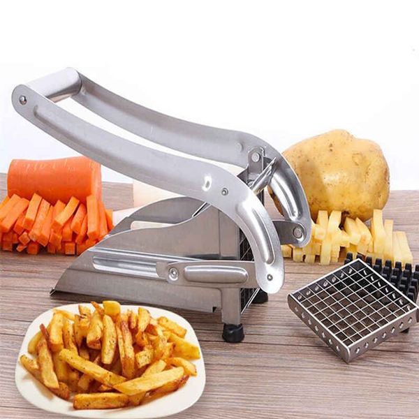 24 teile/los Edelstahl Hause Französisch Frites Schneider Kartoffel Chips Streifen Schneiden Maschine Maker Slicer Chopper Dicer Mit 2 Klingen