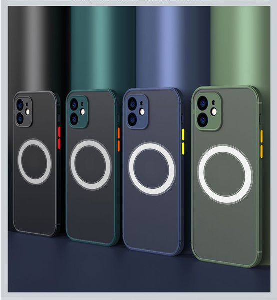 Capa de telefone magnética fosca tpu à prova de choque com design circular para Samsung Galaxy S20 S21 S22 S23 S24 Plus Ultra capa móvel