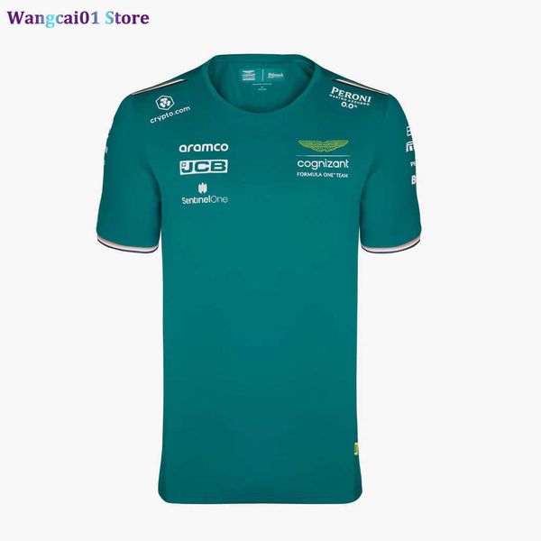 wangcai01 Herren T-Shirts 2023 Aston Martin F1 Team T-Shirt Rundhalsausschnitt Kurz Seves Rennfahrerbekleidung Größe 18 Anpassbarer Name und Nummer. Schnell 0318H23