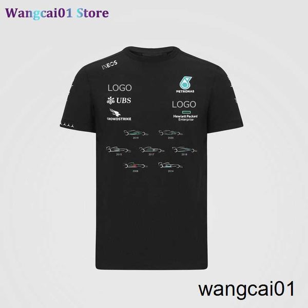 Wangcai01 DIY T-shirt 2020 Hamilton 7 Taç Yuvarlak Yaka Tee F1 Formül One Motor Yarış Arabası Kısa Seve T-Shirt Üniforma Erkekler Günlük T-Shirt 0315H23