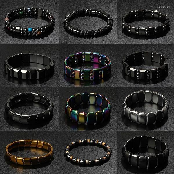 Fios de miçanga de fios de moda onda de hematita Energia Bracelet Men Original Nature Protect Health Bracelets for Women Luxury Balance