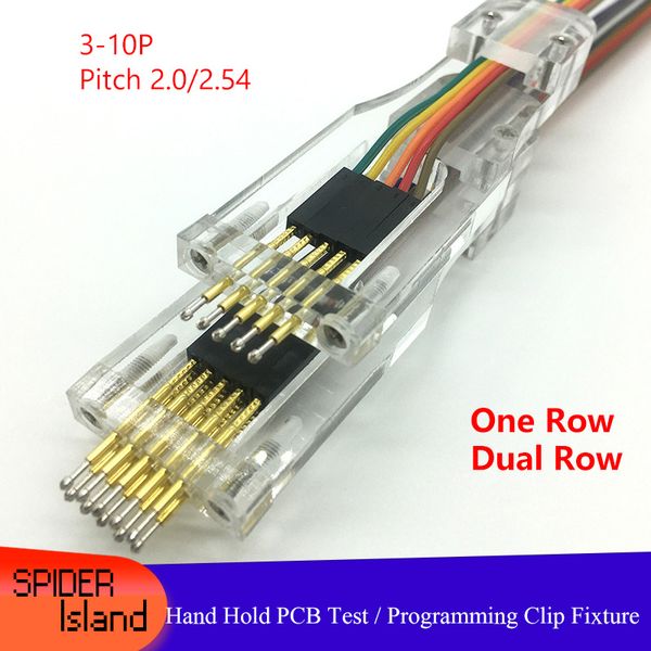 Burning Test Clip Programmazione Scarica Burning Hand Press PCB Test Inspection Tooling JTAG 2-8pin 2.54mm /2.0mm/1.27 Hand Hold