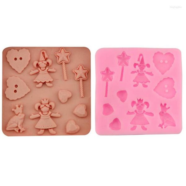 Moldes de cozimento Ferramentas de decoração de bolo diy Love Love Heart Baby Girls Shaped Sugar Art Art Star Frog Chocolate Mold Candle