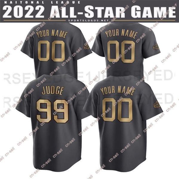 2022 All-Star Grey Baseball Jersey Aaron Juiz Giancarlo Stanton Gerrit Cole Xander Bogaerts Rafael Devers Andrew Benintendi Jose Altuve Shohei Ohtani 27 Mike Trout