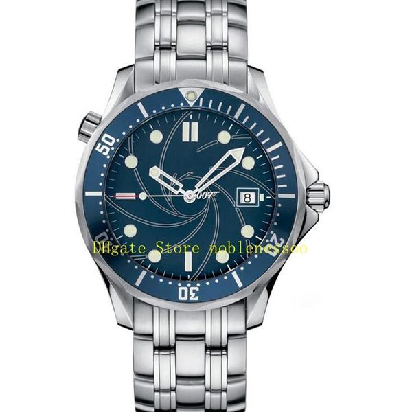 Real PO Men's James Bond 007 Automatic Watch Men Blue Dial Caste Steel Casino Royale Limited Edition 41 мм браслет Mec296e