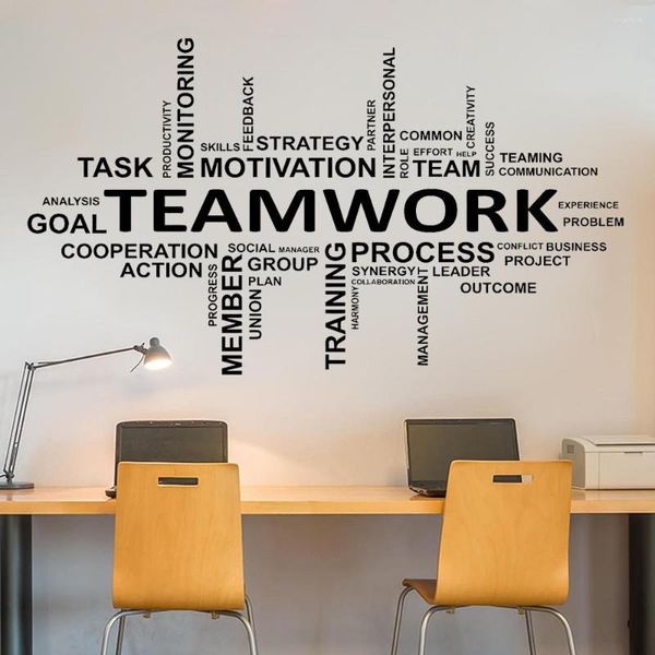 Wandaufkleber, Büroaufkleber, Teamwork-Zitat, Dekoraufkleber, inspirierende Motivation, Idee, Konferenzraum, X169