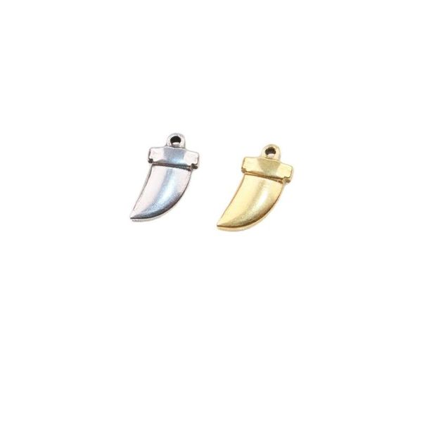 Charms 5 Stück 12 6 mm Wholesell Edelstahl Hochwertige Zähne Anhänger DIY Halskette Ohrringe Armbänder Unfading 2 ColorsCharms